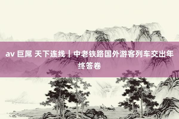 av 巨屌 天下连线｜中老铁路国外游客列车交出年终答卷