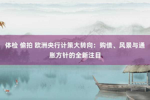体检 偷拍 欧洲央行计策大转向：购债、风景与通胀方针的全新注目