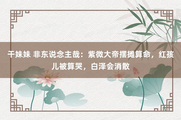 干妹妹 非东说念主哉：紫微大帝摆摊算命，红孩儿被算哭，白泽会消散