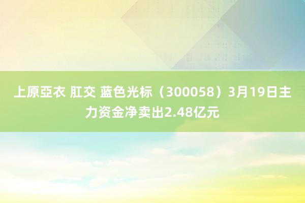 上原亞衣 肛交 蓝色光标（300058）3月19日主力资金净卖出2.48亿元