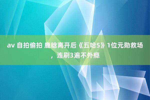 av 自拍偷拍 鹿晗离开后《五哈5》1位元勋救场，连刷3遍不外瘾